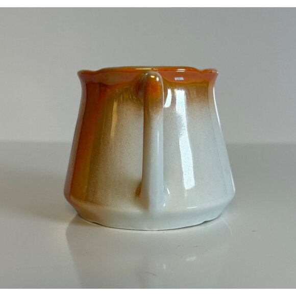 Eleanor Germany Orange Lusterware Porcelain Creamer Floral Design Vintage - Picture 5 of 8